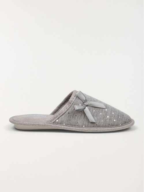 Chaussons coeurs argentés femme (36-42)