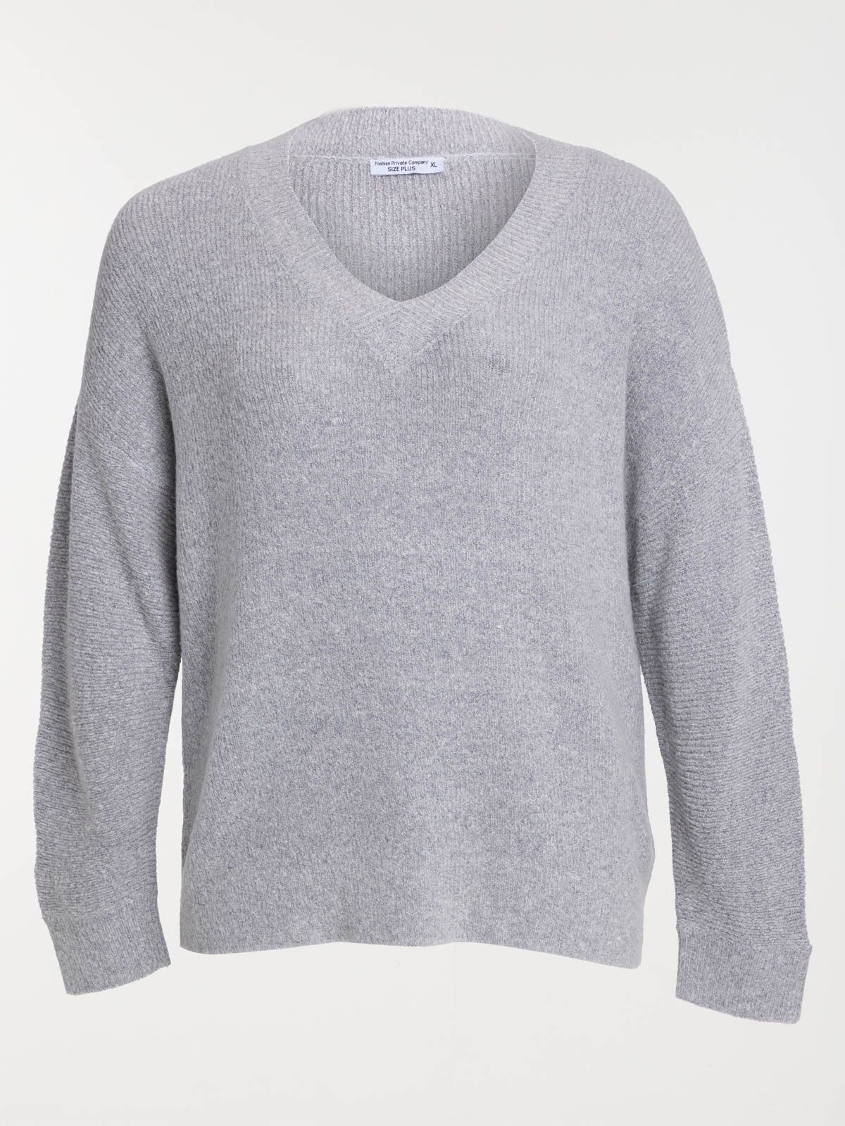 Pull gris chiné grande taille femme