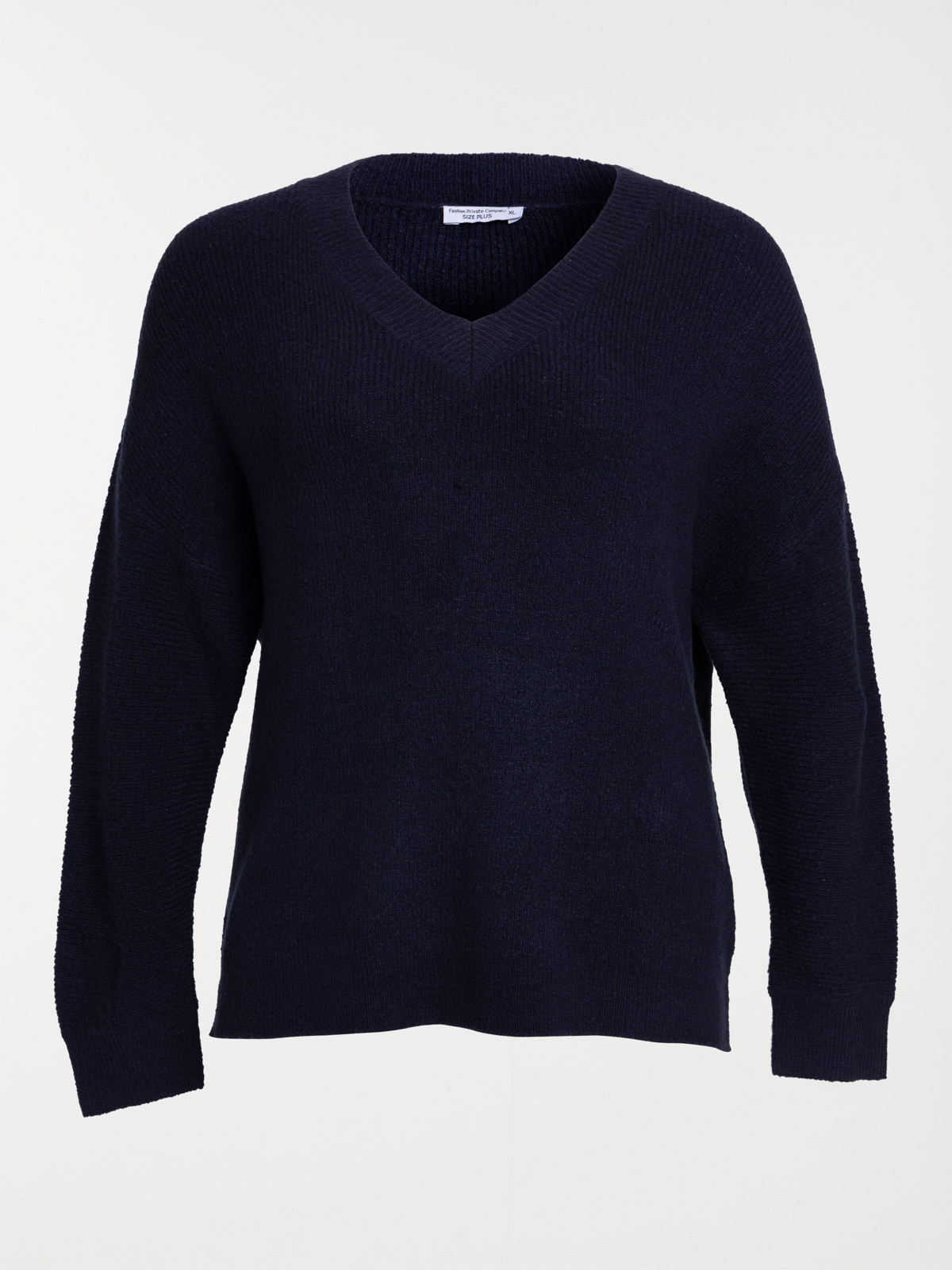 Pull col V grande taille femme