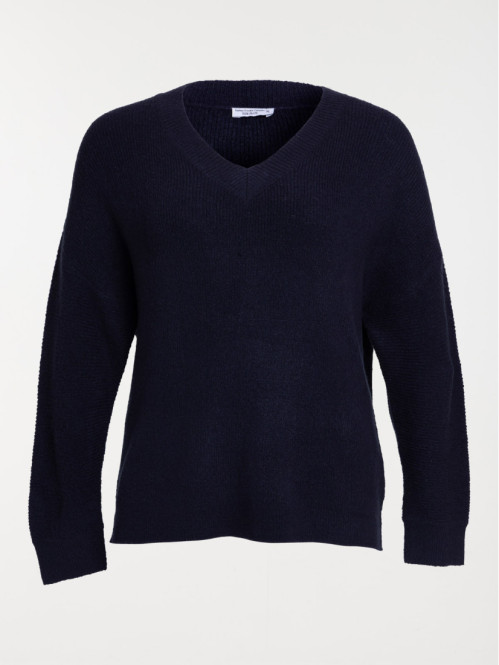Pull col V grande taille femme
