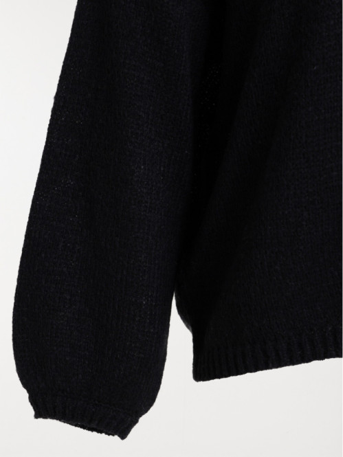 Pull col V noir grande taille femme