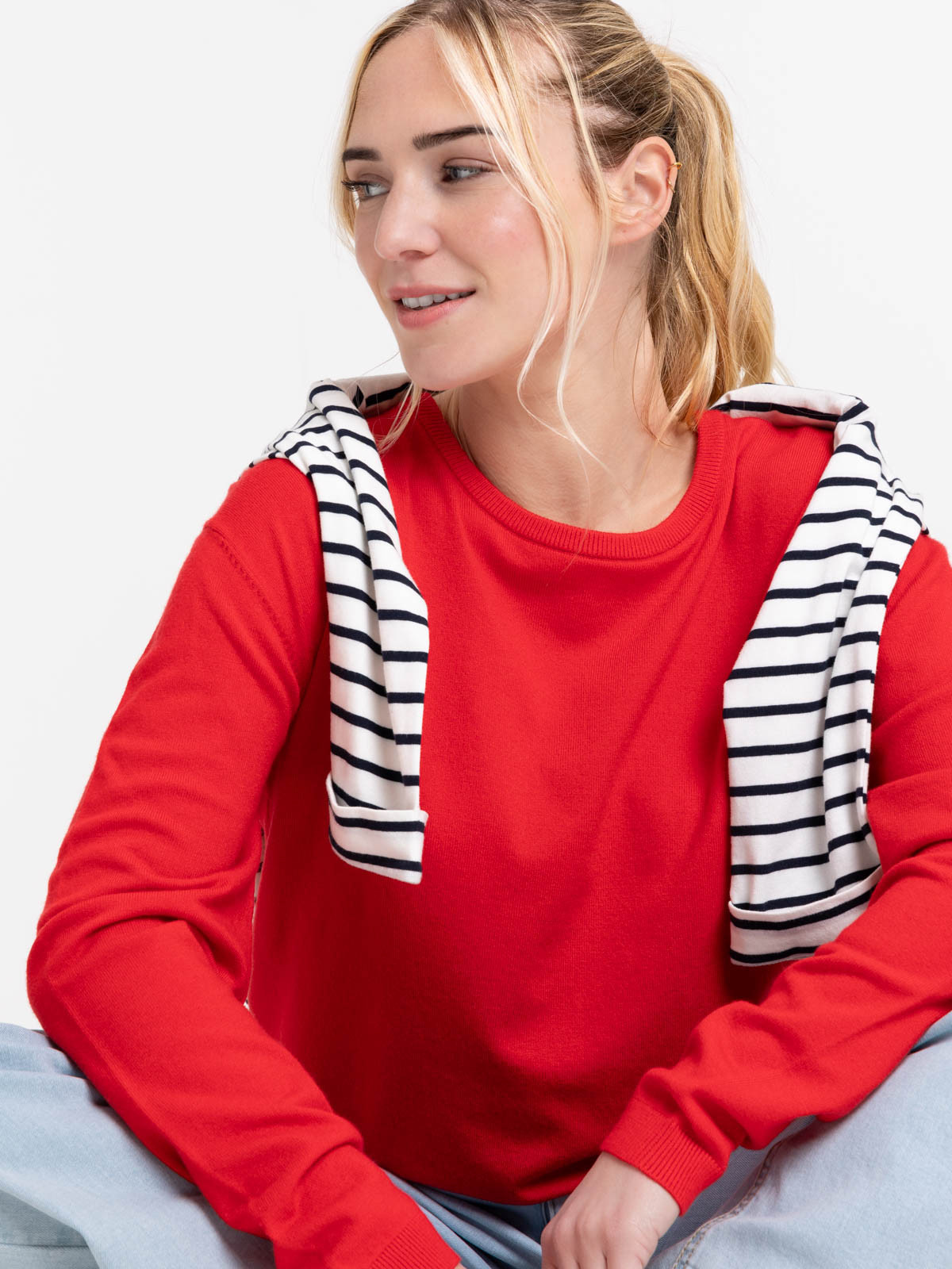 Pull fin coloris red femme Pull fin coloris red femme