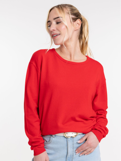 Pull fin coloris red femme Pull fin coloris red femme