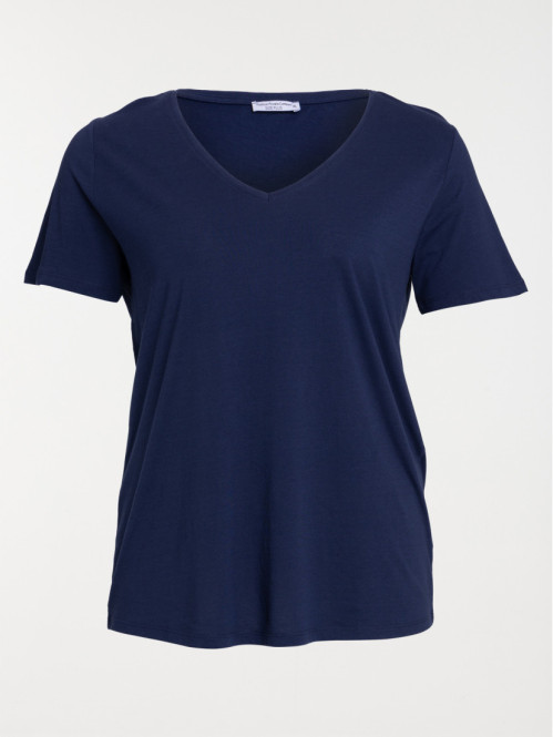 T-shirt col V grande taille femme