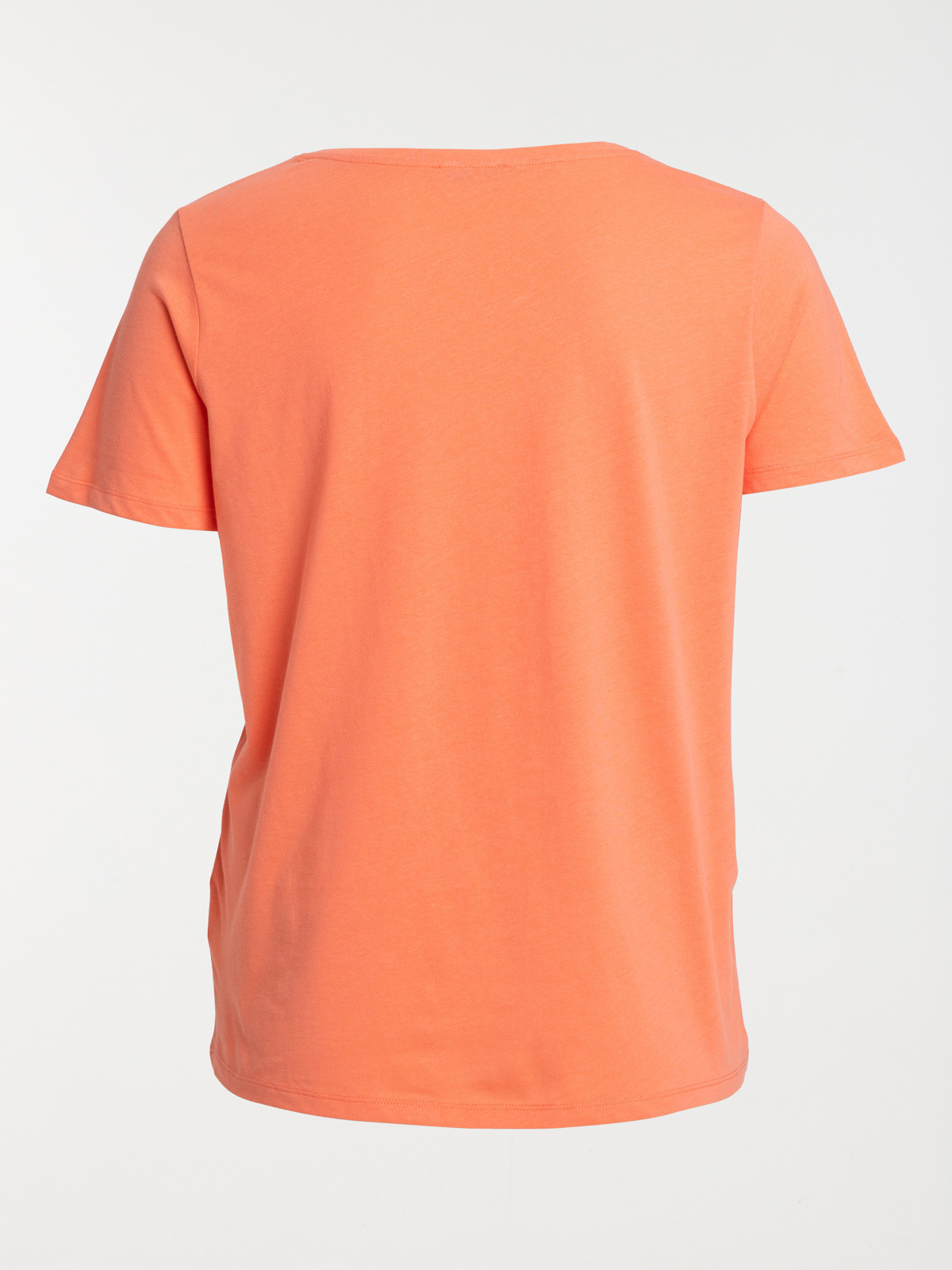 T-shirt col V corail grande taille femme