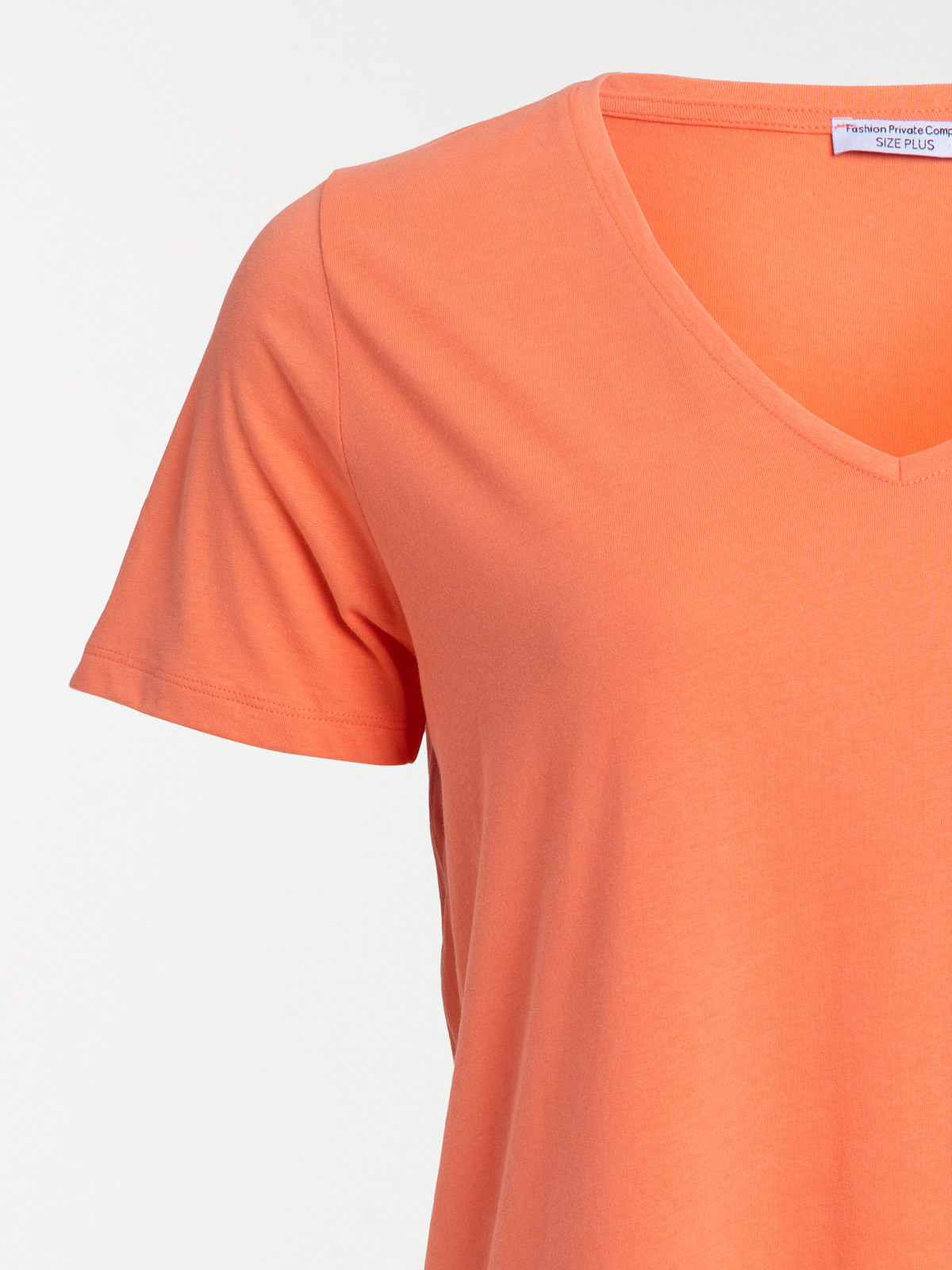 T-shirt col V corail grande taille femme