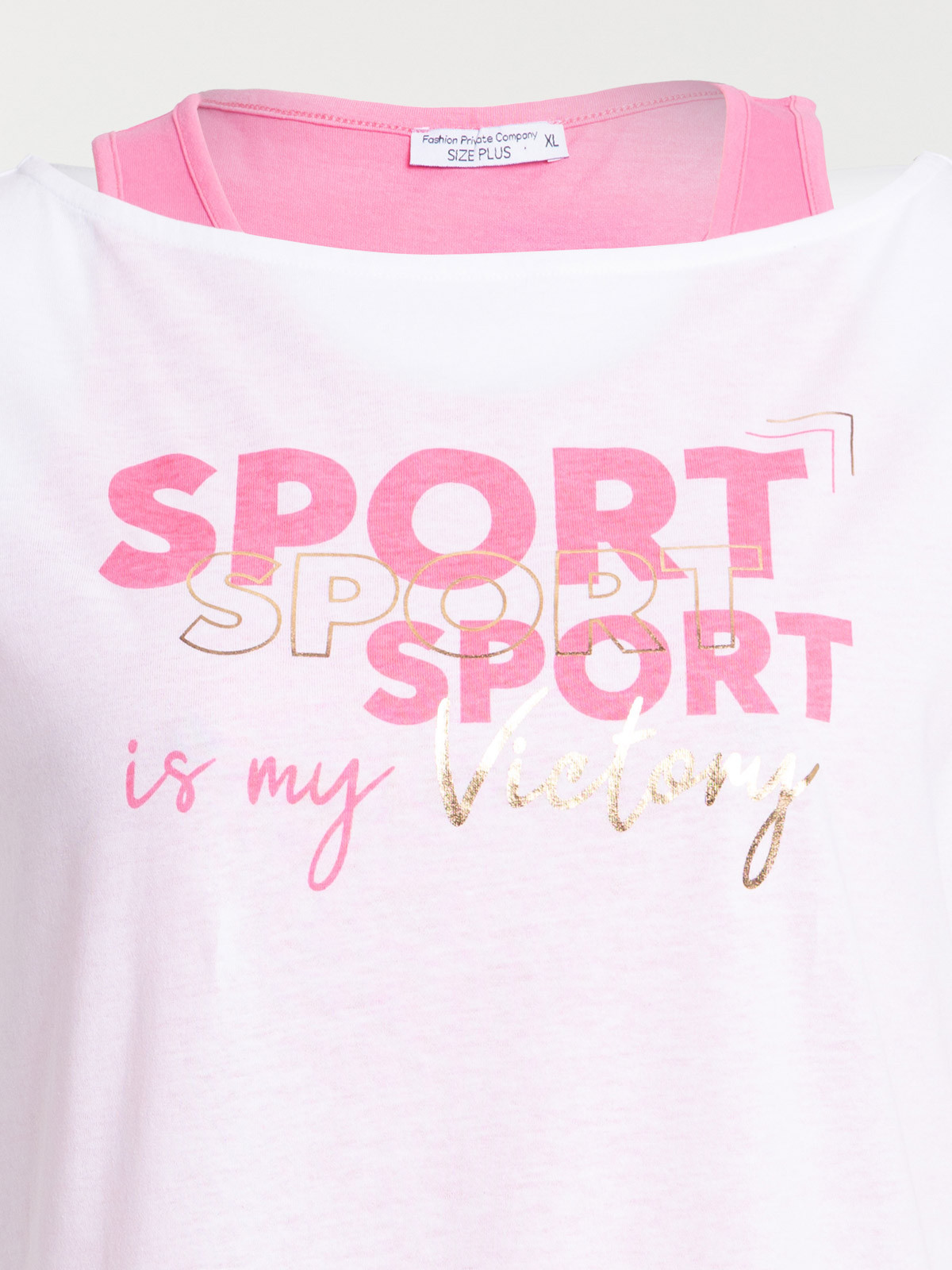 T-shirt sport 2 en 1 grande taille femme