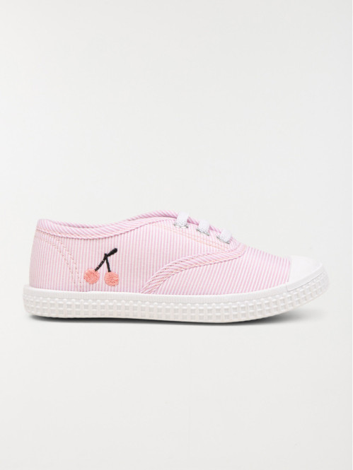Tennis en toile cerise fille (24-30)