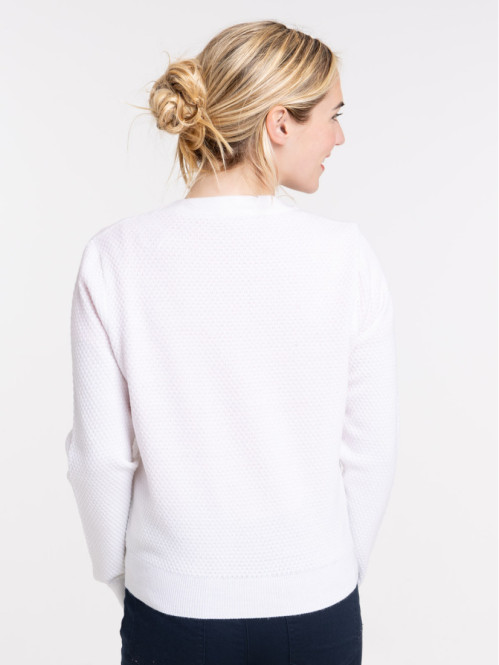 Gilet boutonné blanc femme