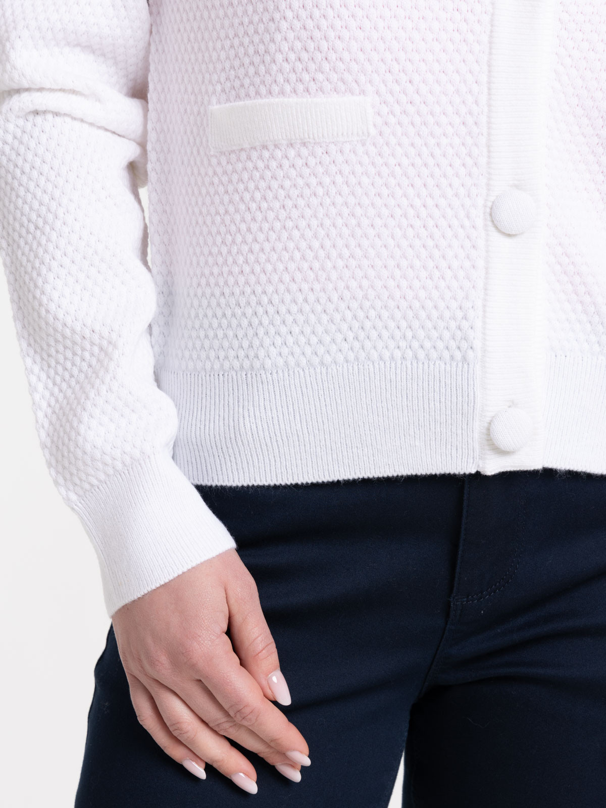 Gilet boutonné blanc femme