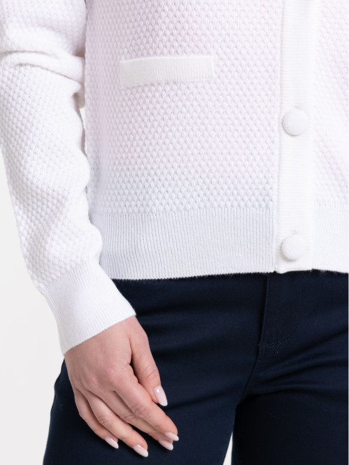 Gilet boutonné blanc femme