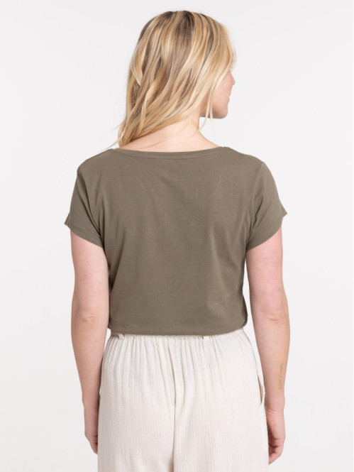 T-shirt basique urban kaki femme T-shirt basique urban kaki femme