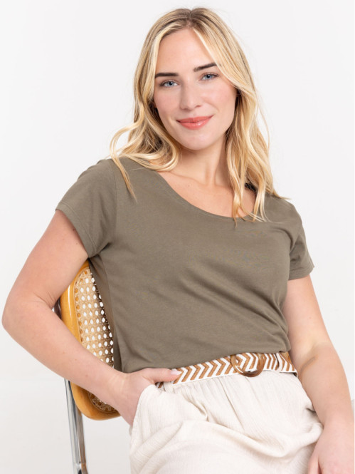 T-shirt basique urban kaki femme T-shirt basique urban kaki femme