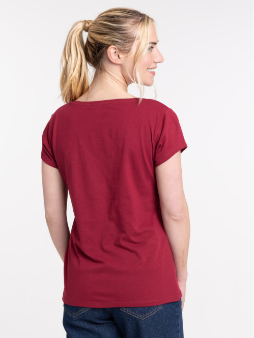 T-shirt basique bourgogne femme