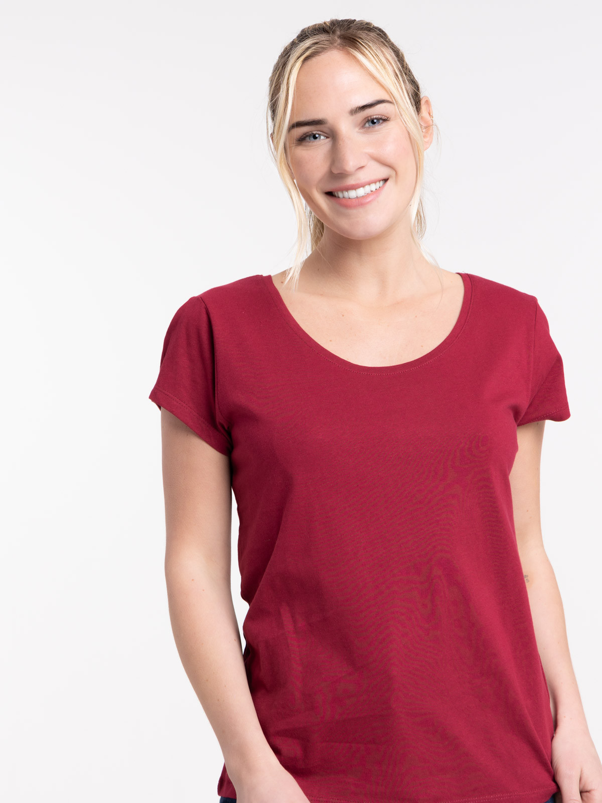 T-shirt basique bourgogne femme
