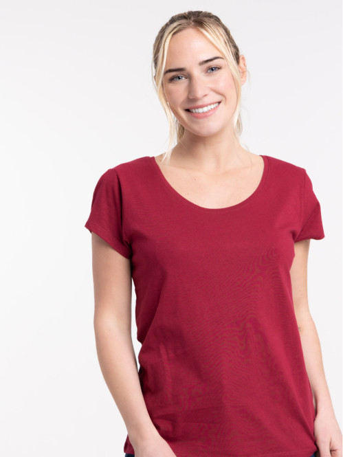 T-shirt basique bourgogne femme