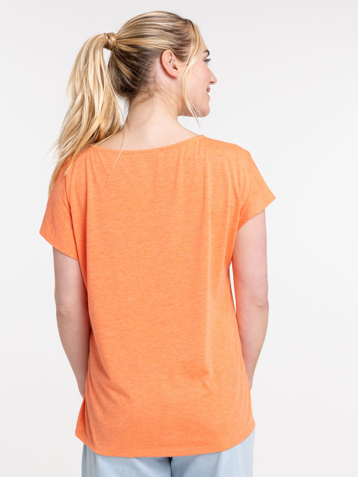 Tee-shirt brillant coral femme Tee-shirt brillant coral femme
