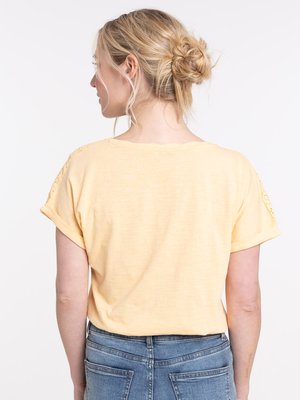 T-shirt col V dentelle épaules femme T-shirt col V dentelle épaules femme