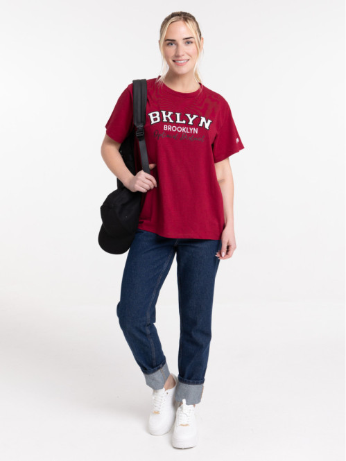 T-shirt Brooklyn urban kaki femme