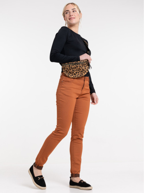 Pantalon skinny ocre rougi femme