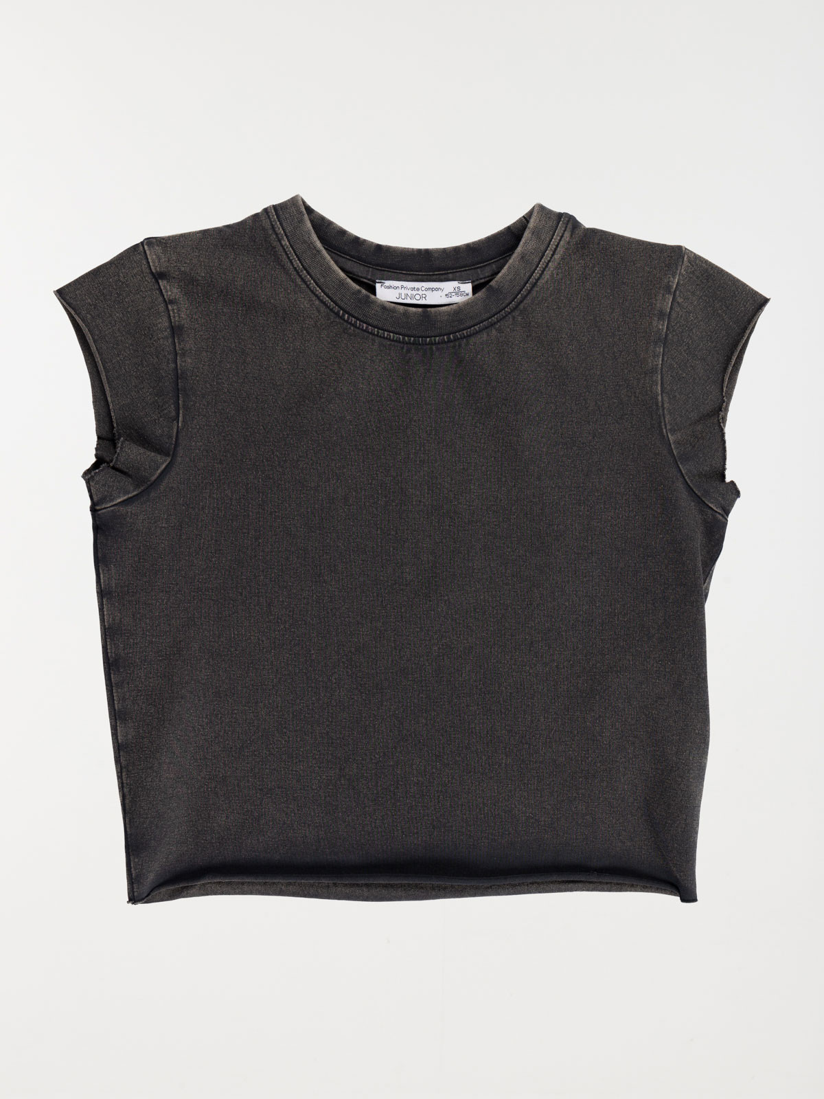 Tee-shirt court délavé fille (XXS-M)