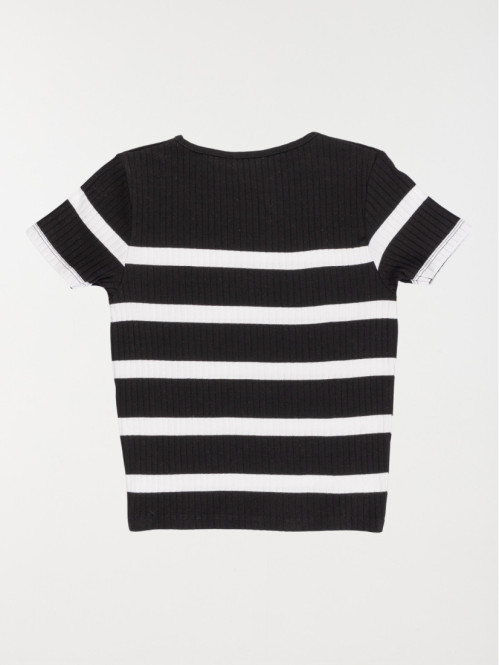 T-shirt rayé et côtelé fille (XXS-M) T-shirt rayé et côtelé fille (XXS-M)