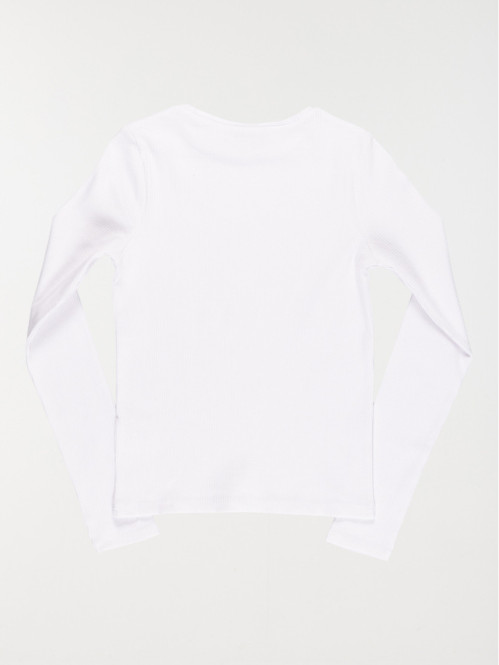 Tee-shirt blanc côtelé...