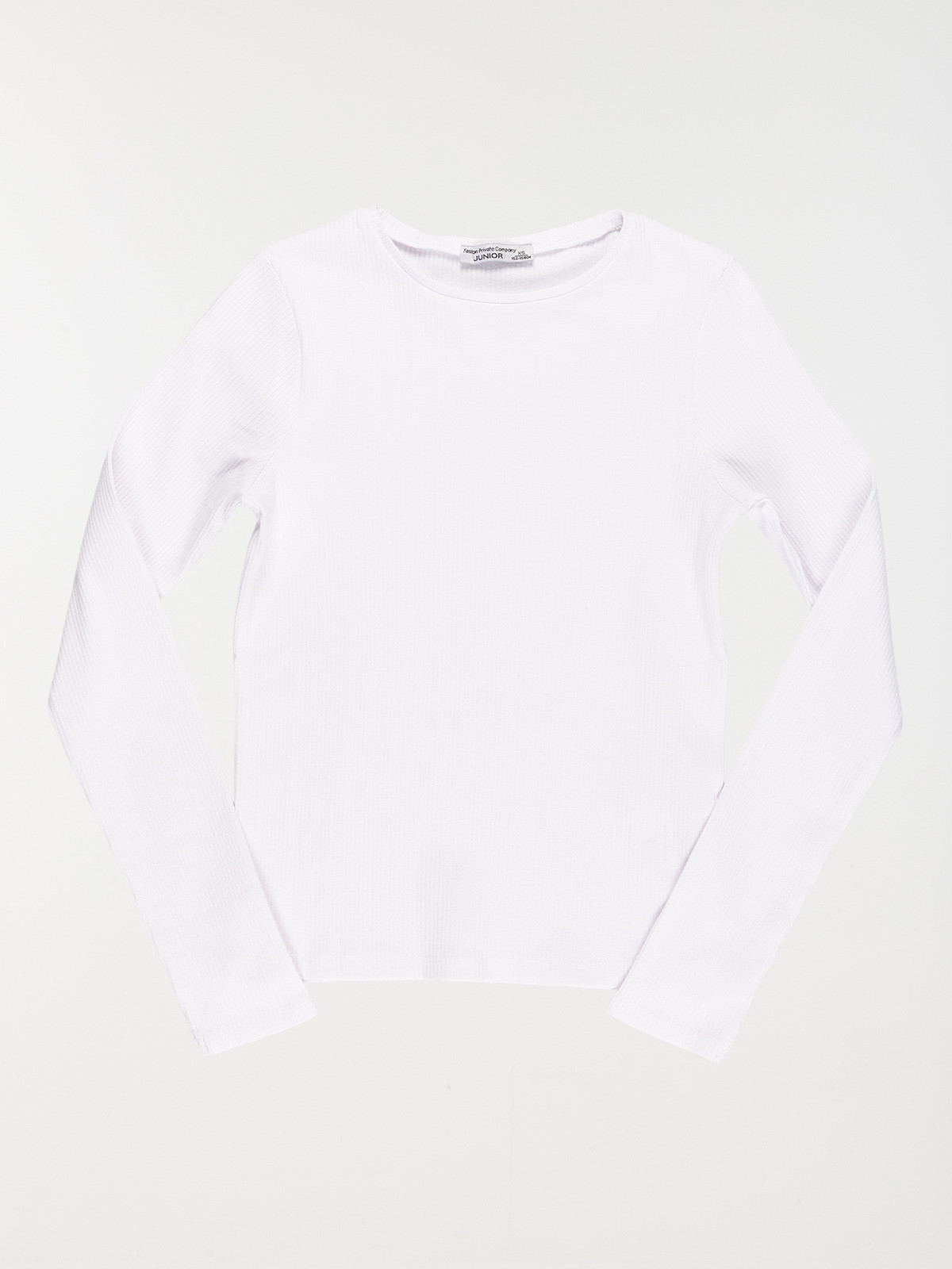 Tee-shirt blanc côtelé fille (XXS-M)