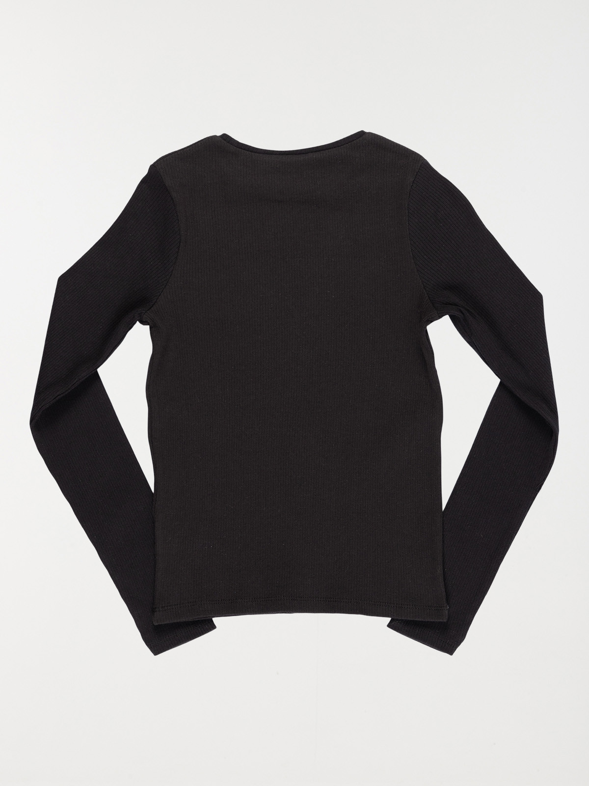 Tee-shirt noir côtelé fille (XXS-M) Tee-shirt noir côtelé fille (XXS-M)