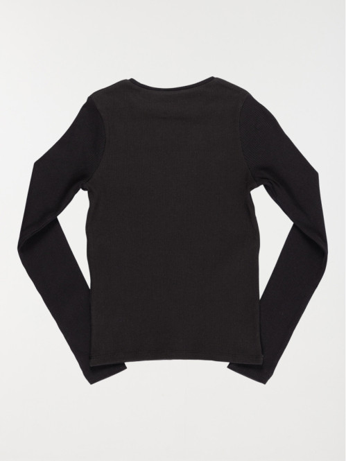 Tee-shirt noir côtelé fille (XXS-M) Tee-shirt noir côtelé fille (XXS-M)