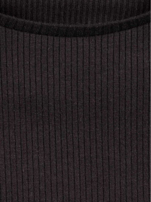 Tee-shirt noir côtelé fille (XXS-M) Tee-shirt noir côtelé fille (XXS-M)