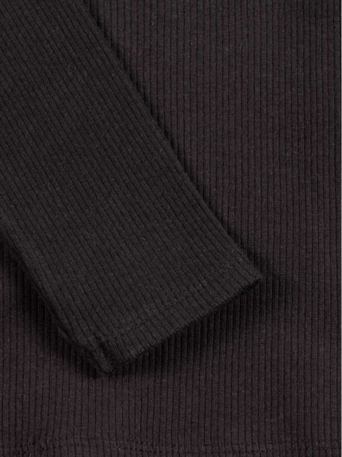 Tee-shirt noir côtelé fille (XXS-M) Tee-shirt noir côtelé fille (XXS-M)