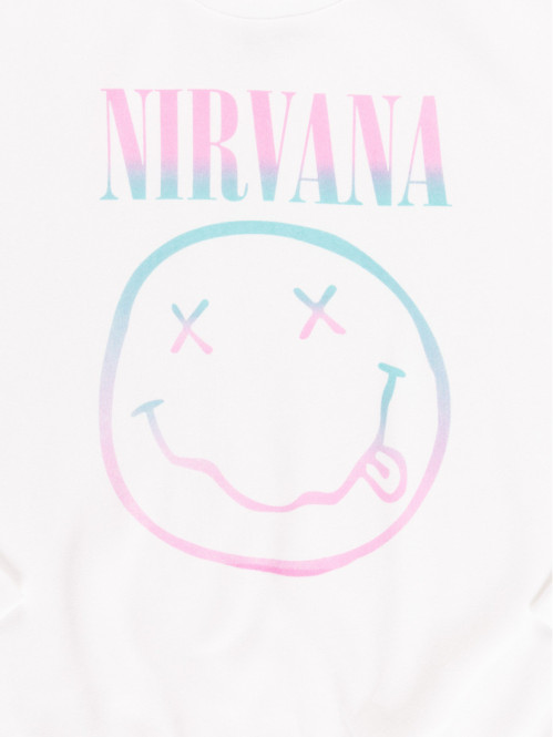 Sweat Nirvana blanc fille...