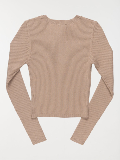 Pull côtelé coffee fille...