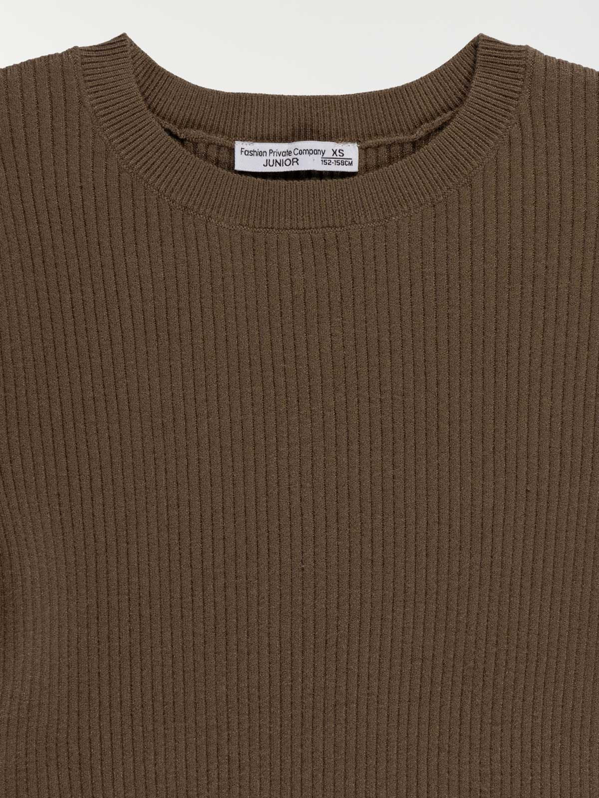 Pull côtelé vert fougère fille (XXS-M) Pull côtelé vert fougère fille (XXS-M)