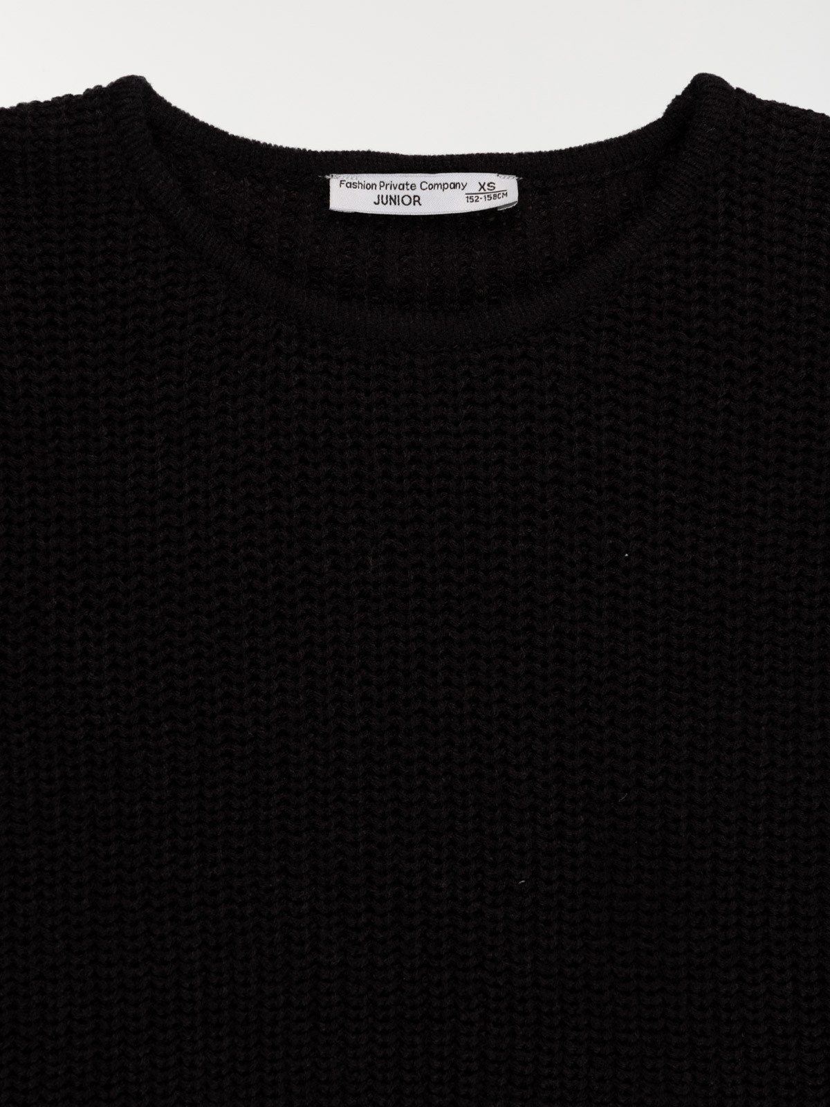 Pull col rond noir fille (XXS-M) Pull col rond noir fille (XXS-M)