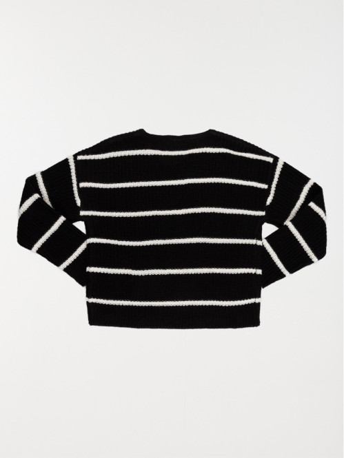 Pull col rond rayé fille...