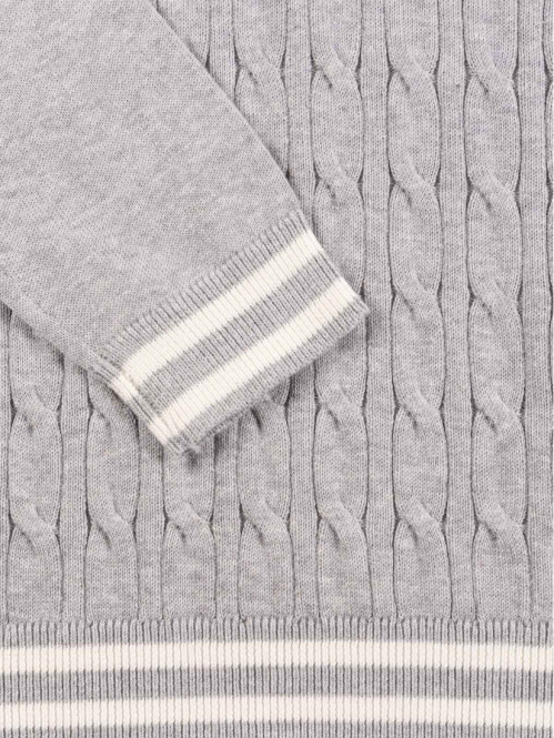 Pull col V gris chiné fille (XXS-M) Pull col V gris chiné fille (XXS-M)
