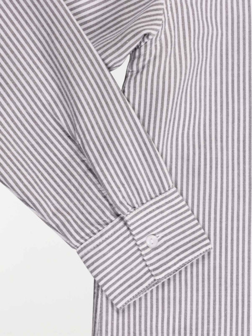 Chemise rayée grise fille (XXS-M)