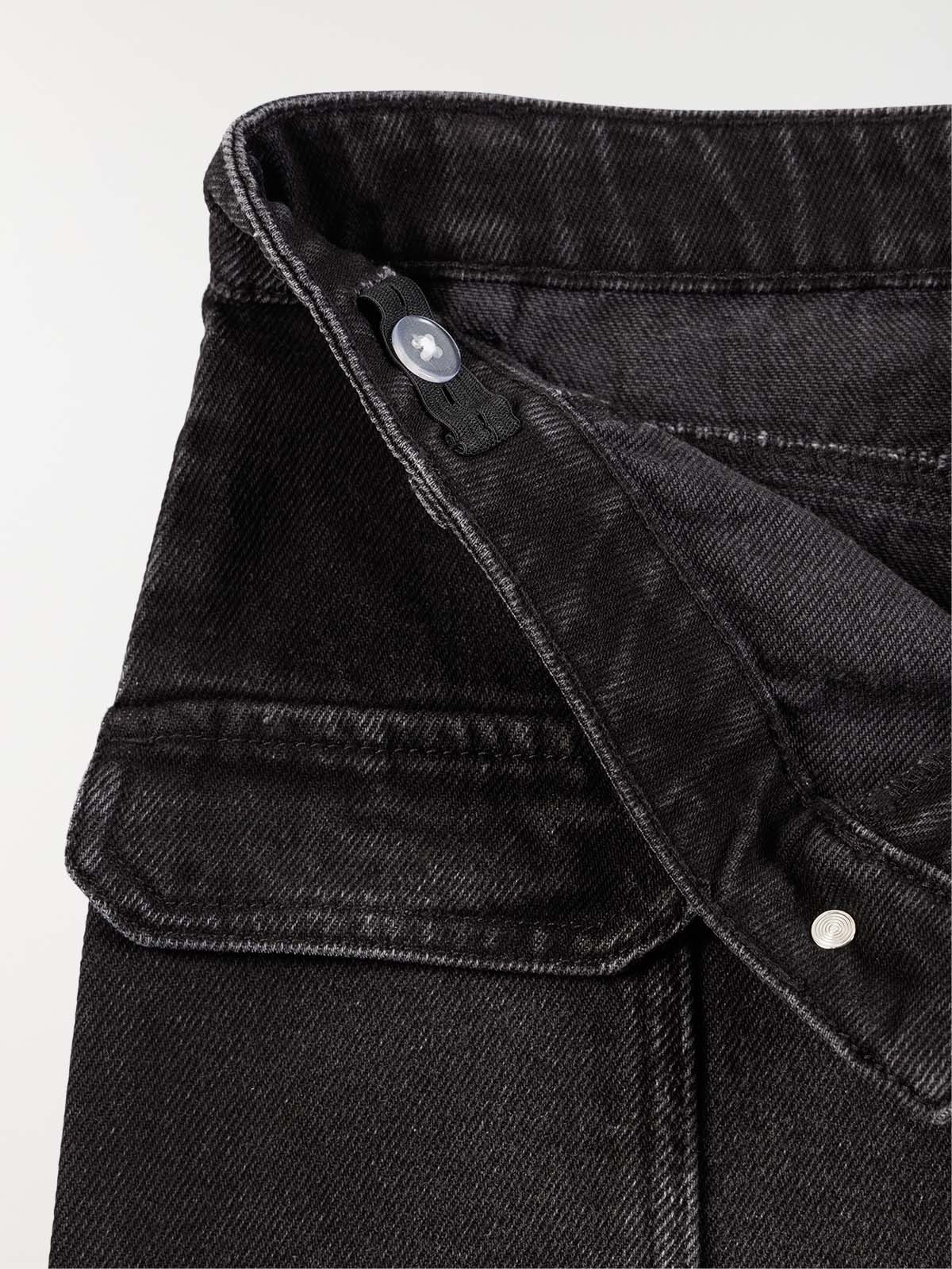 Jupe cargo en jean noir fille (XXS-M)