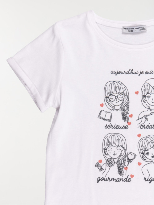 Tee-shirt motifs blanc...