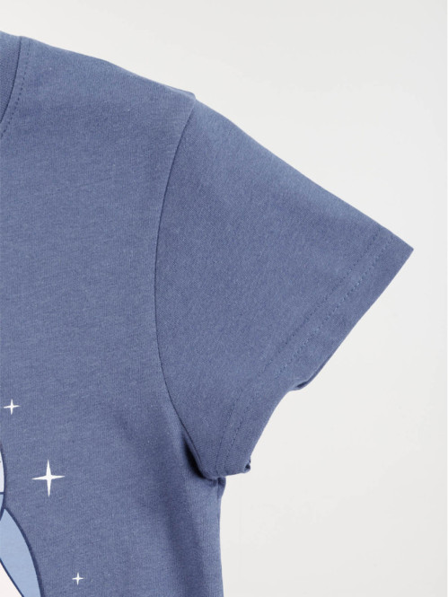 Tee-shirt bleu Stitch fille...