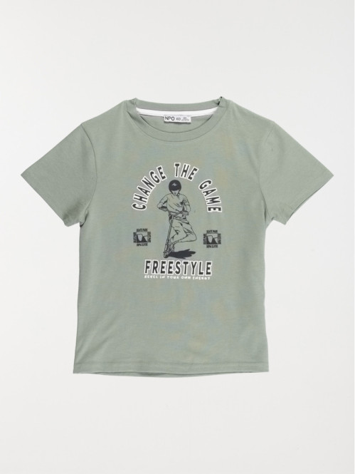 T-shirt céladon grisé garçon (3-12A)