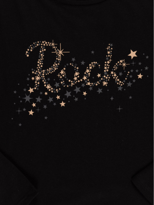 T-shirt rock noir fille...