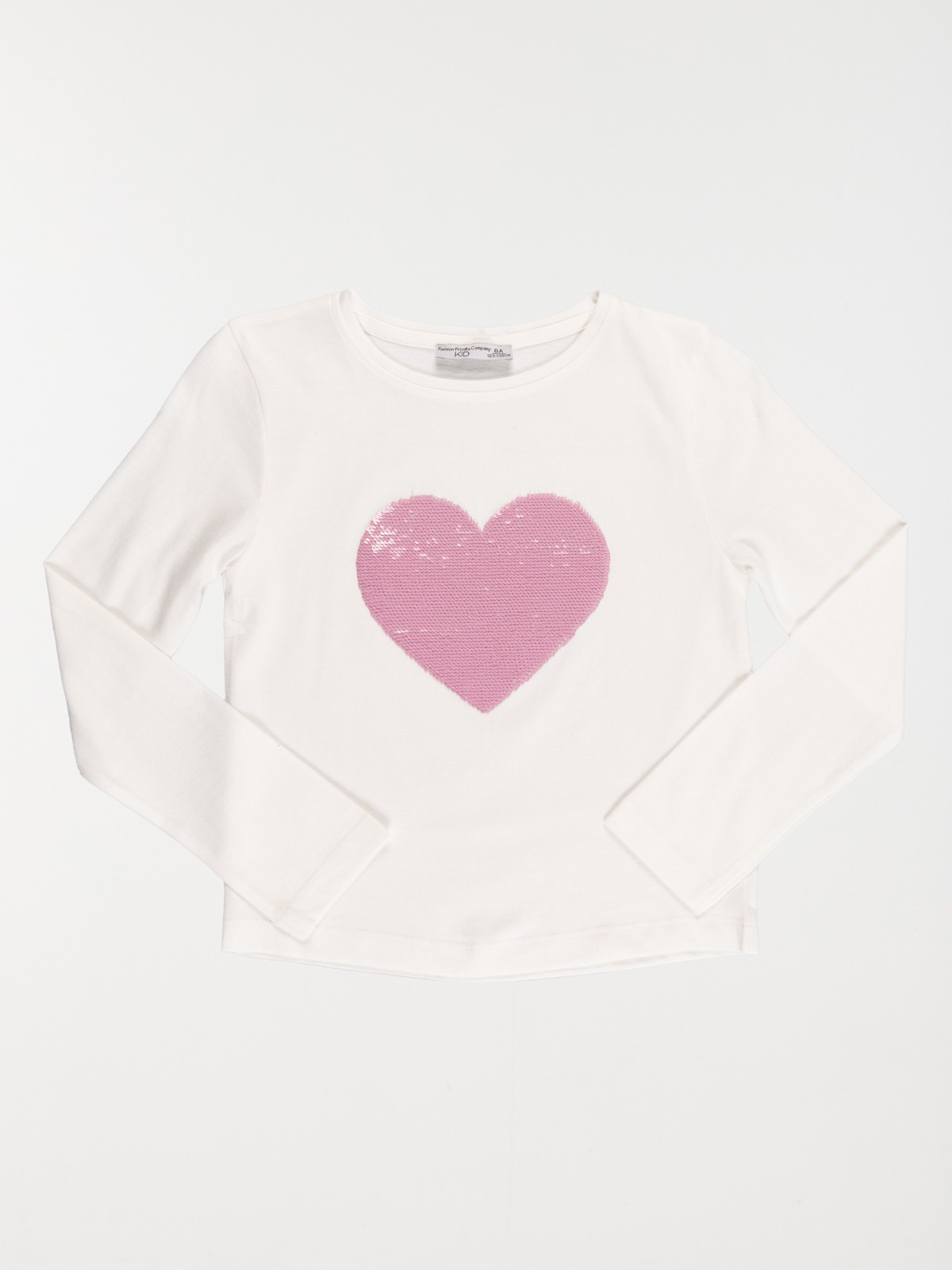 T-shirt coeur sequins fille (3-12A)