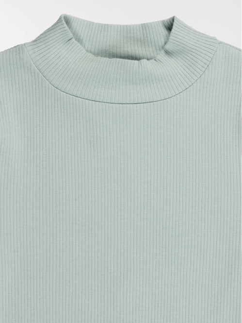 T-shirt col montant côtelé...