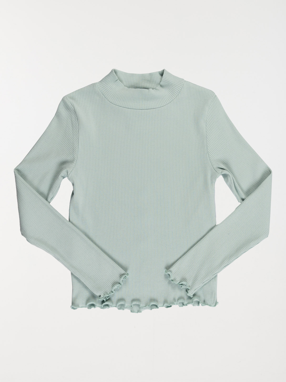 T-shirt col montant côtelé fille (3-12A)