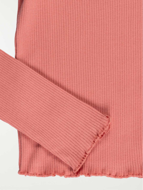 T-shirt col montant côtelé...