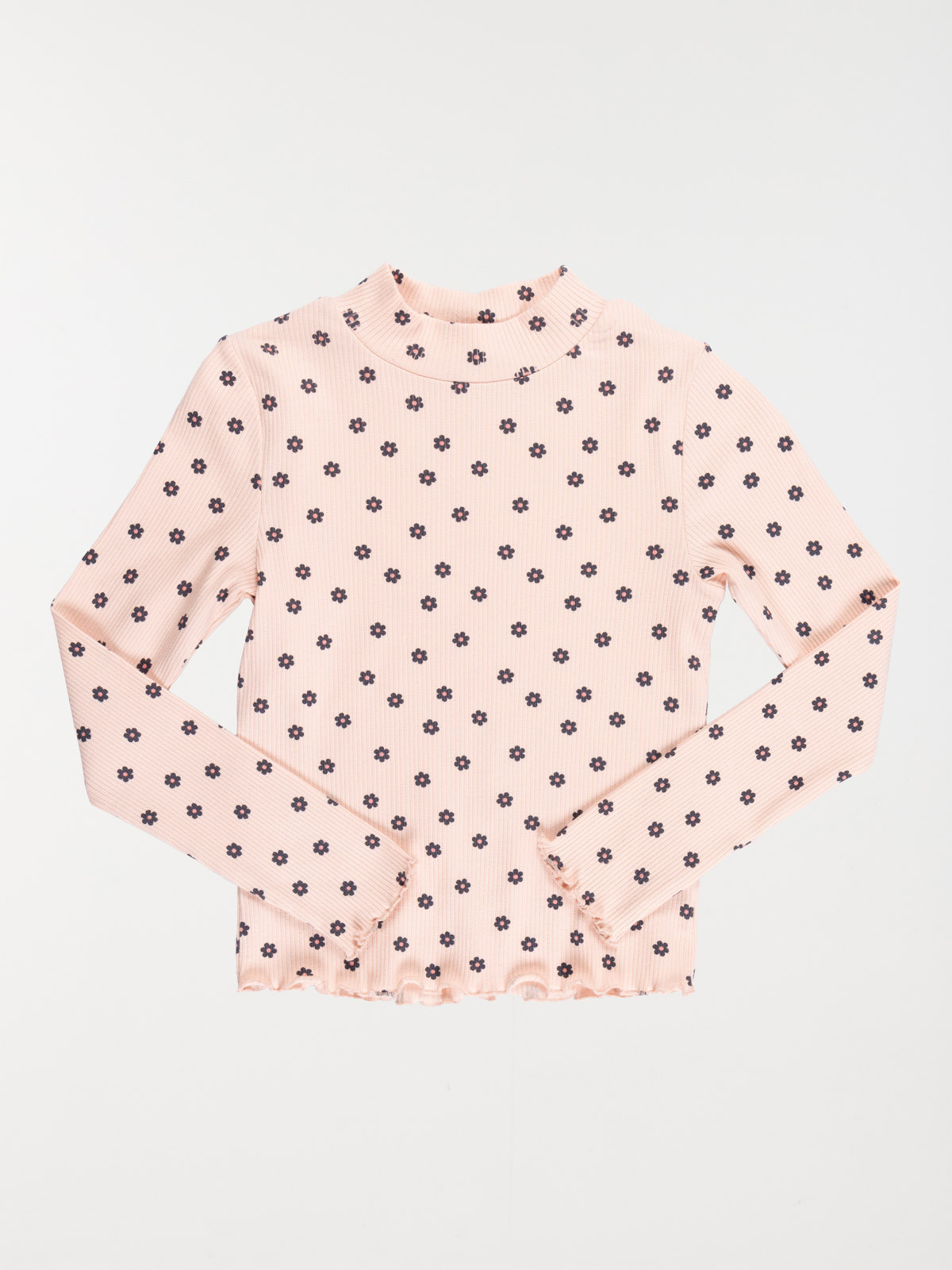 T-shirt col montant fleuri fille (3-12A)