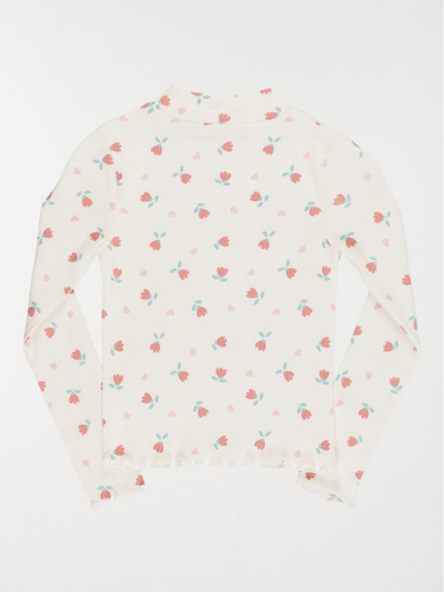 T-shirt fleuri col montant...